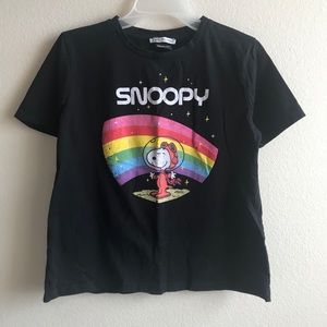 Zara black Snoopy t-shirt size M